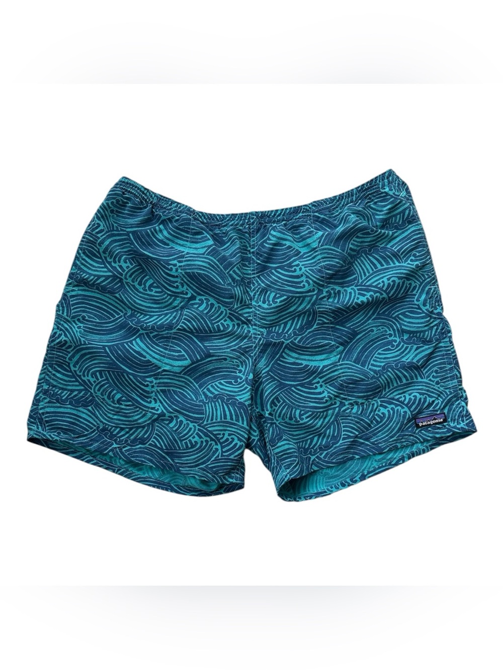 Patagonia Men's Baggies Shorts Blue Tribal Mayan Aztec Print XL